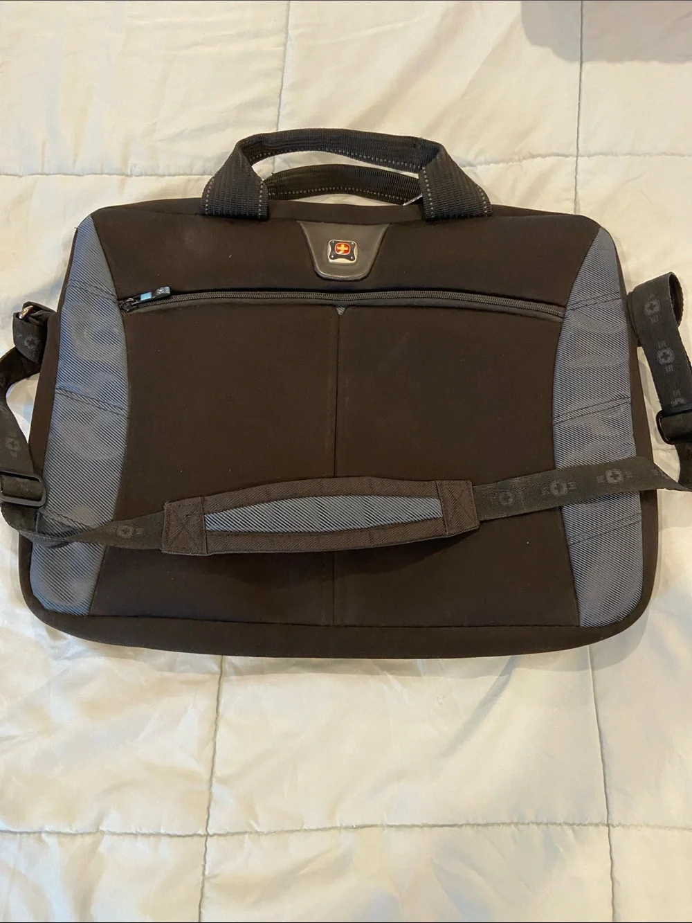 SwissGear Black and Gray Laptop Briefcase with Shoulder Strap